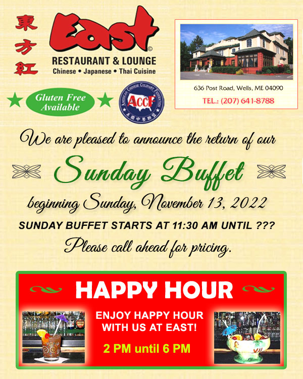 Sunday Buffet at EAST Restaurant & Lounge