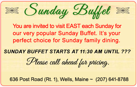 Sunday Buffet at EAST Restaurant & Lounge is your perfect choice for Sunday family dining.
